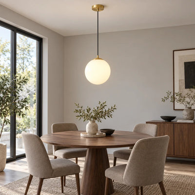 Elara opal glass globe pendant light