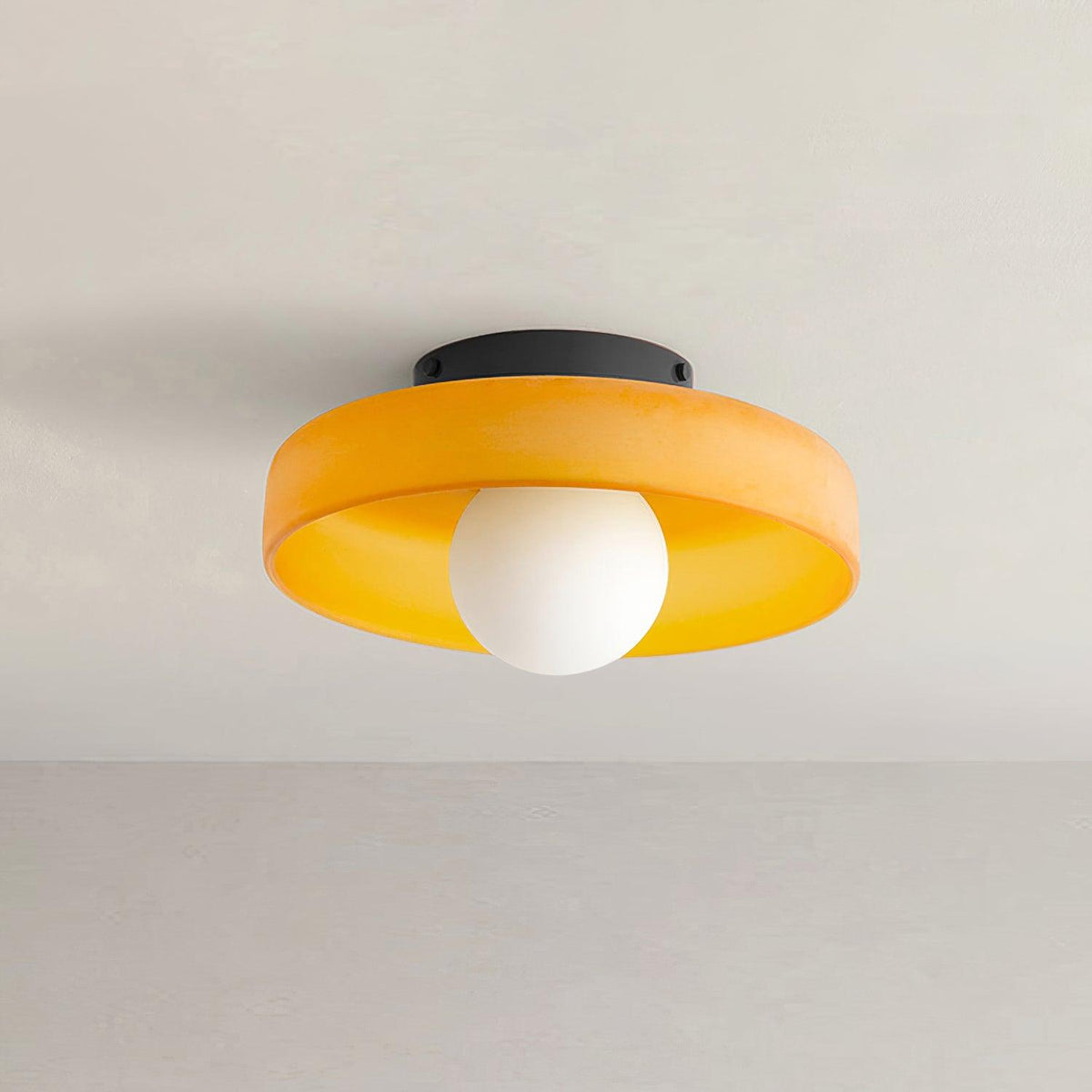 Orla coloured glass flush ceiling light