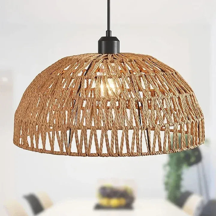Sora woven hemp rope pendant light in Natural